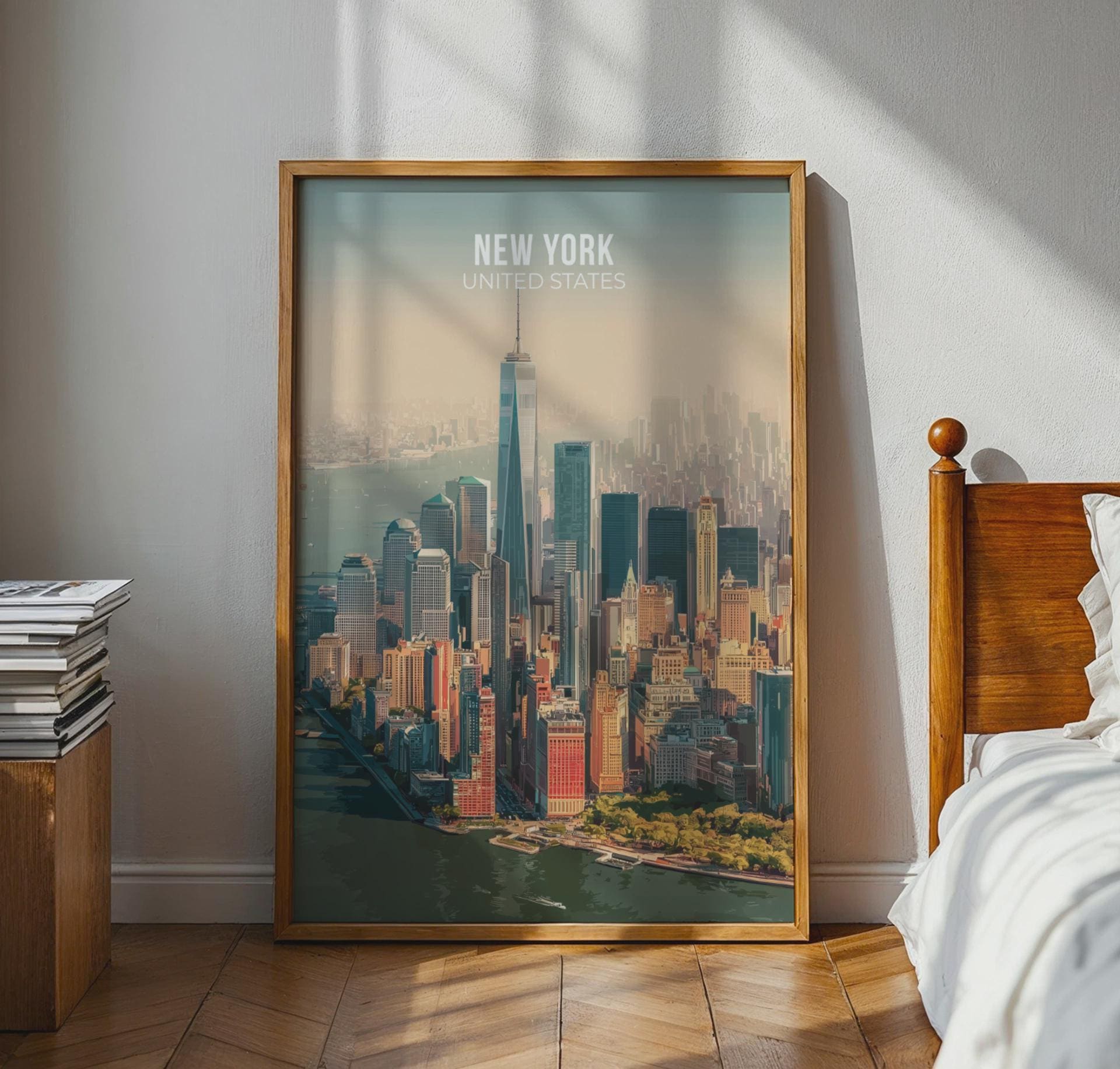 New York City Skyline Poster Art Print - Travel Wall Art