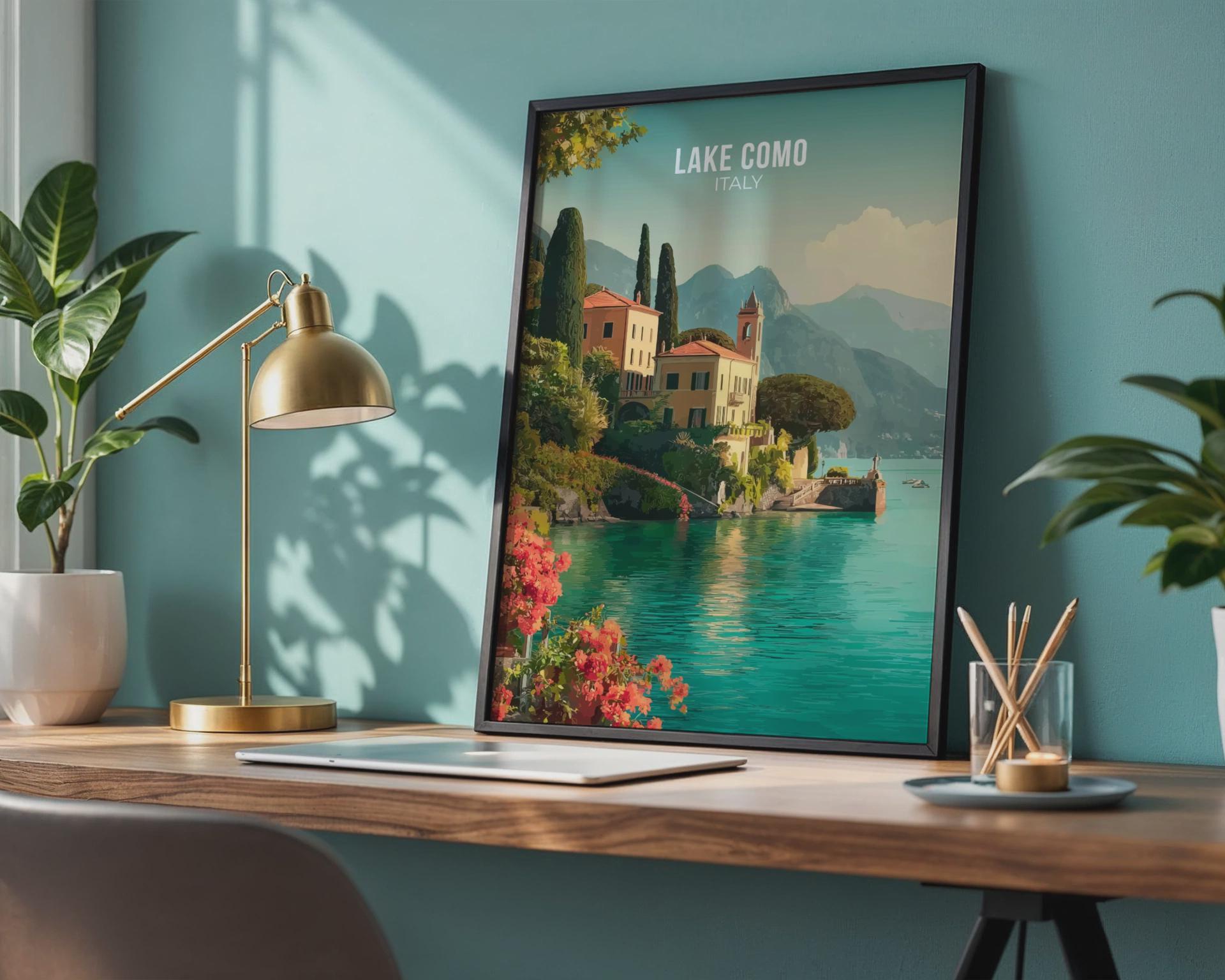 Lake Como Italy Poster Art Print - Travel Wall Art