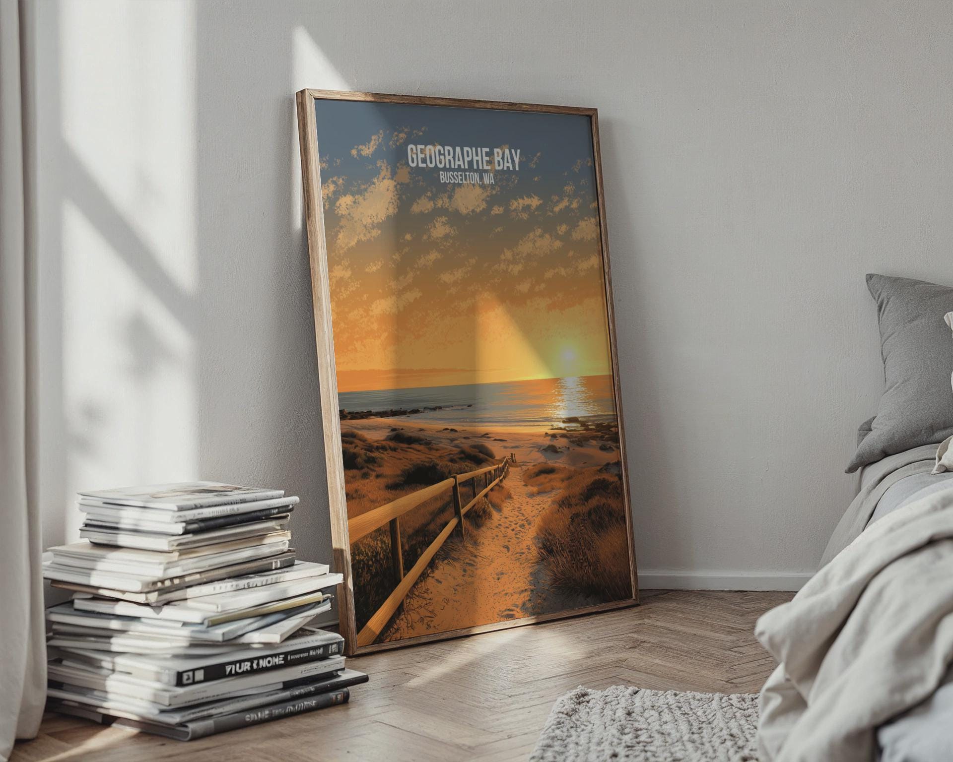 Geographe Bay Sunset Beach Poster Wall Art Print - Travel Wall Art