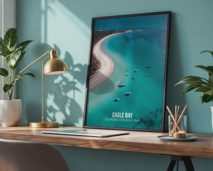 Eagle Bay Dunsborough Wall Art Poster Print Aerial View Beach Landscape - Travel Wall Art