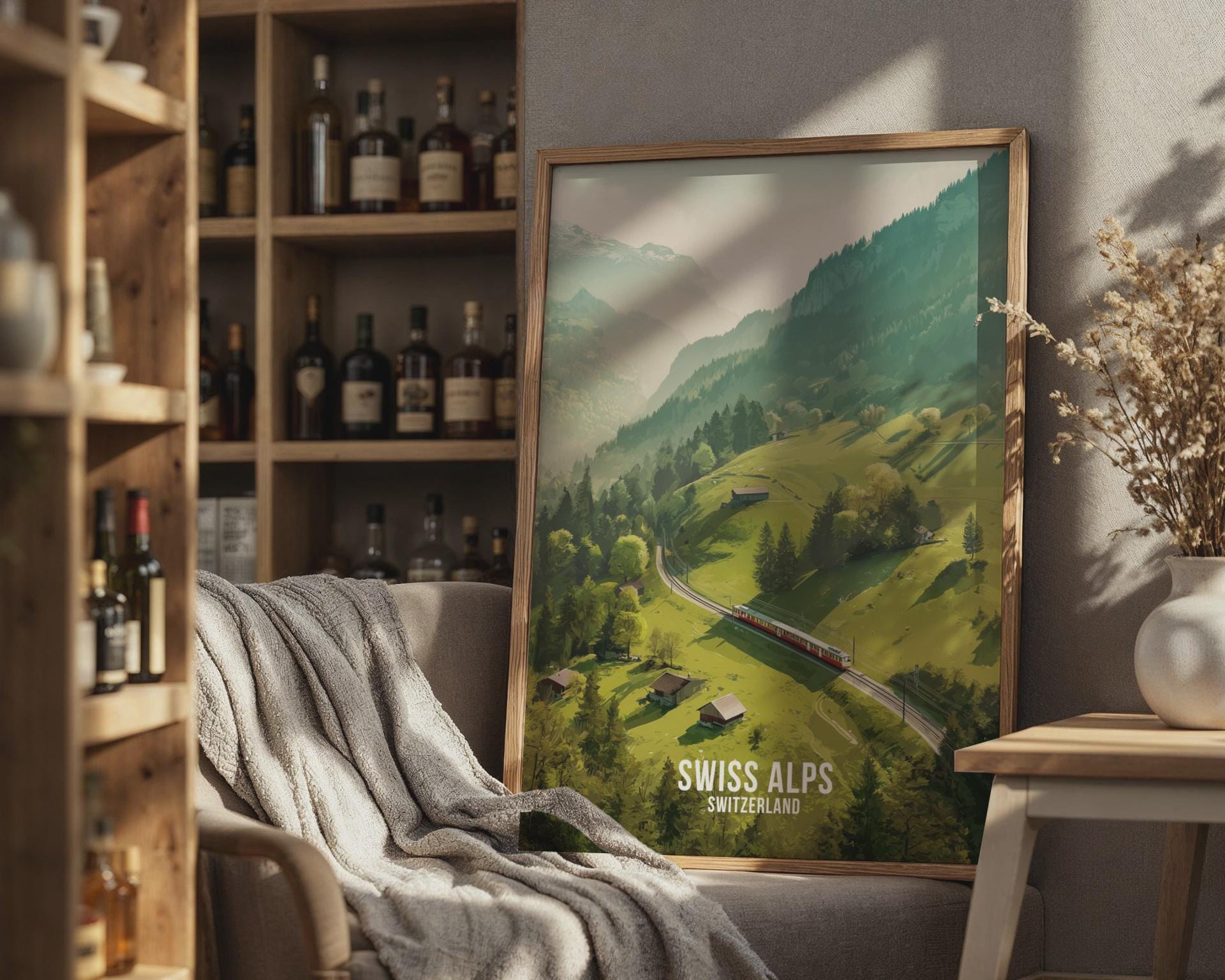 Swiss Alps Train Journey Wall Art Print Poster - Travel Wall Art