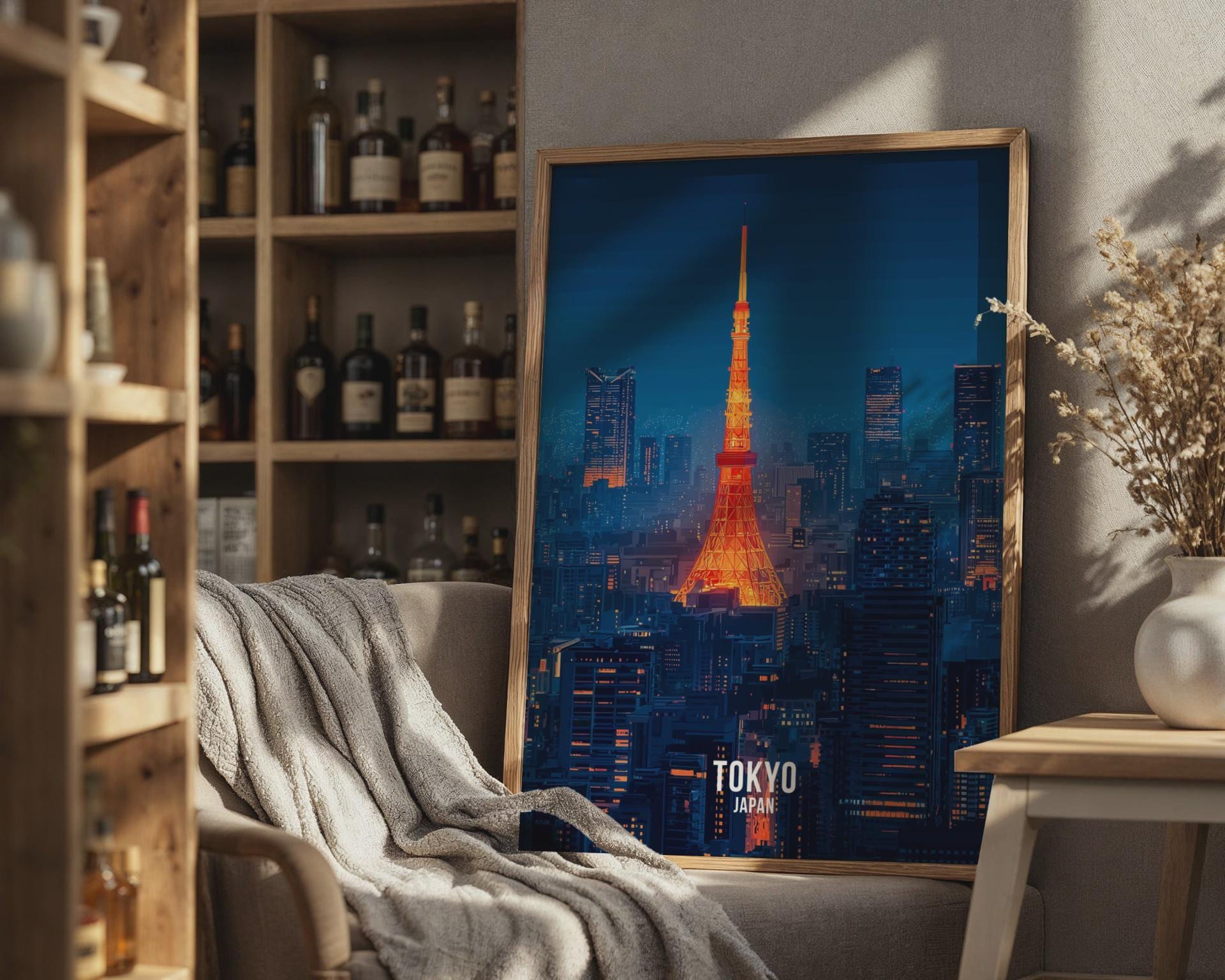 Tokyo Tower Poster Cityscape Print Wall Art Japan - Travel Wall Art