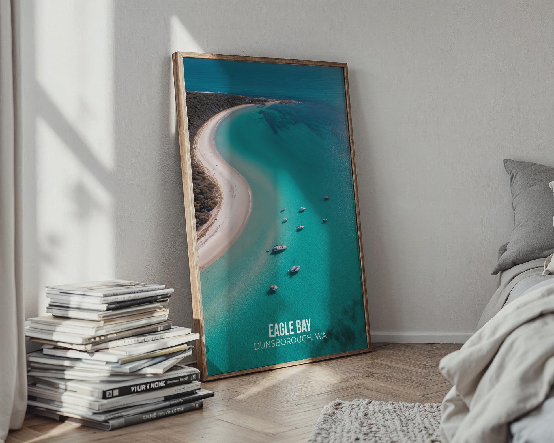 Eagle Bay Dunsborough Wall Art Poster Print Aerial View Beach Landscape - Travel Wall Art