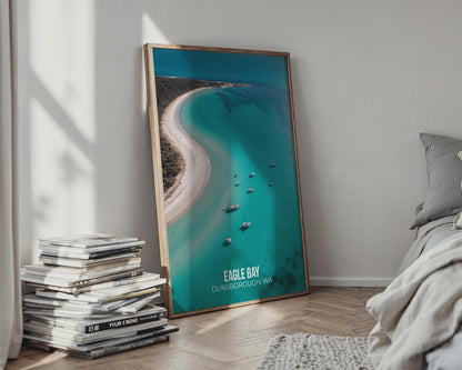 Eagle Bay Dunsborough Wall Art Poster Print Aerial View Beach Landscape - Travel Wall Art