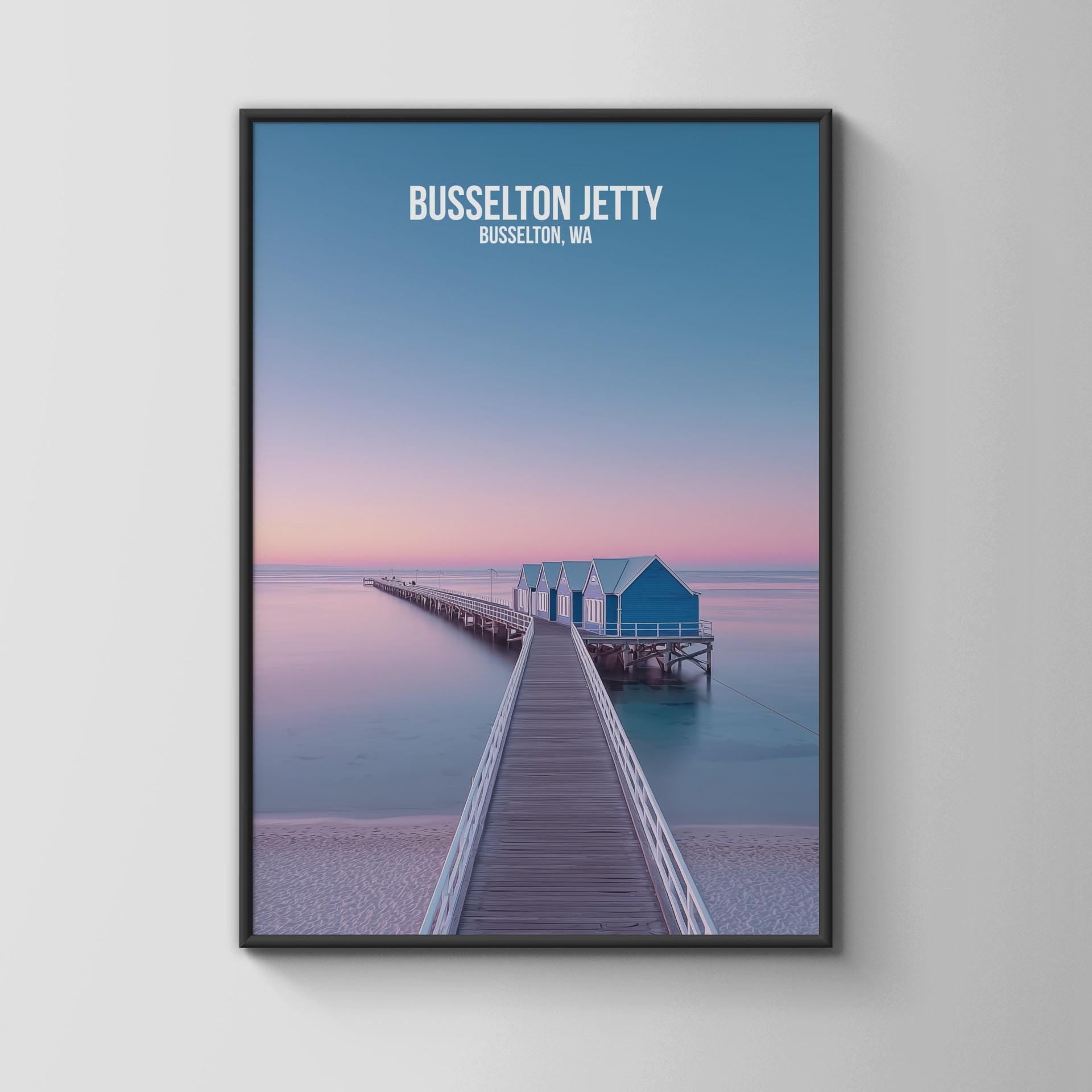 Busselton Jetty Poster Busselton WA Wall Art - Travel Wall Art