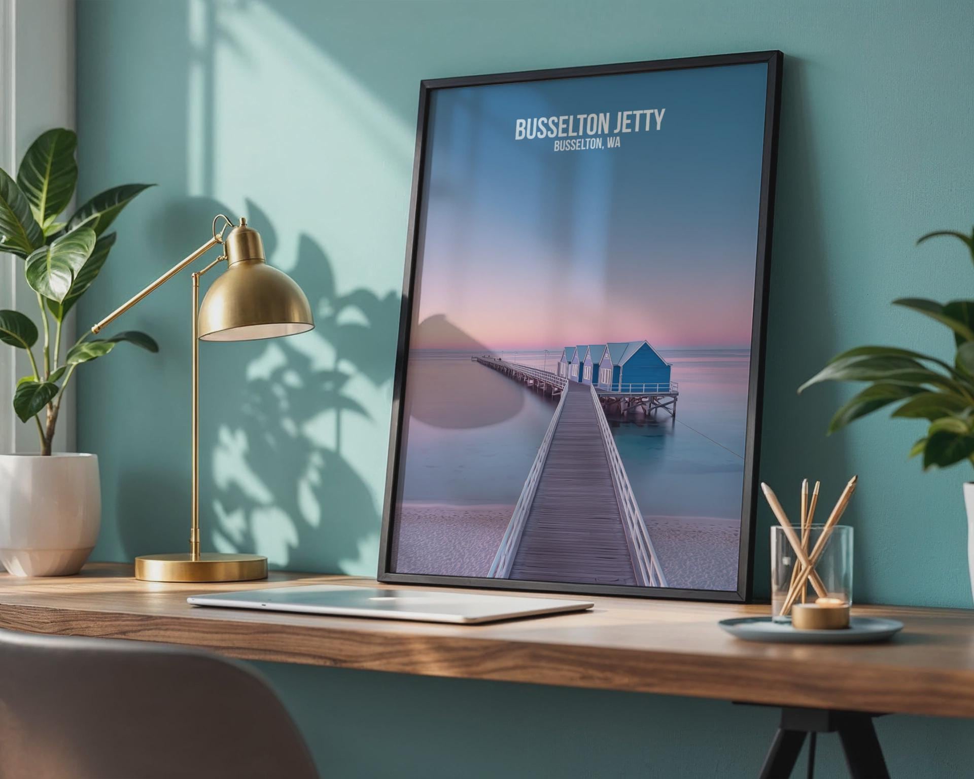 Busselton Jetty Poster Busselton WA Wall Art - Travel Wall Art