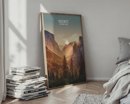 Sunset Landscape Yosemite Print Wall Art National Park Art - Travel Wall Art