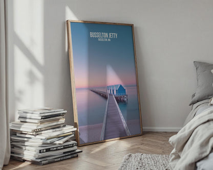 Busselton Jetty Poster Busselton WA Wall Art - Travel Wall Art