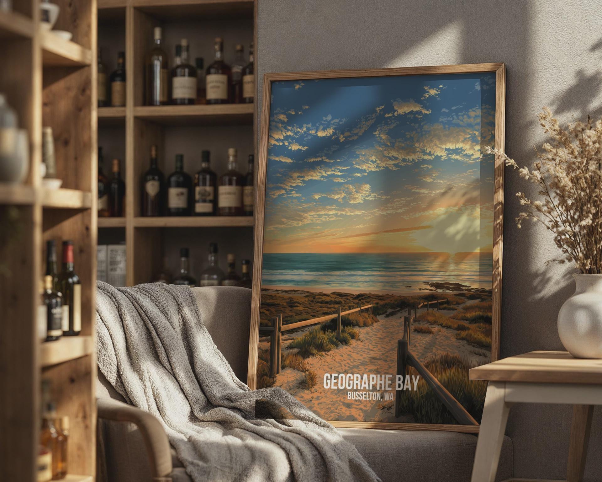 Geographe Bay Busselton Sunset Poster Wall Art - Travel Wall Art