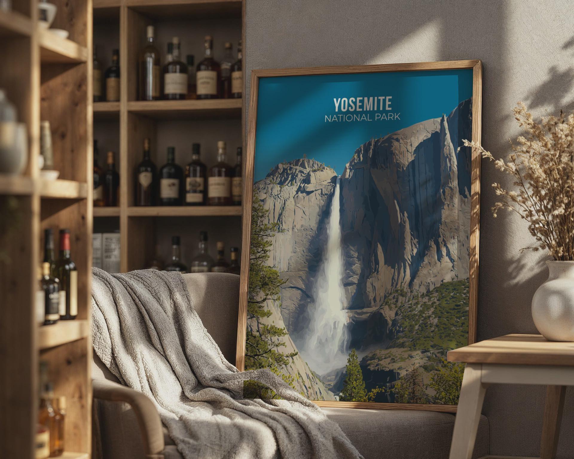 Yosemite National Park Waterfall Print Wall Art - Travel Wall Art