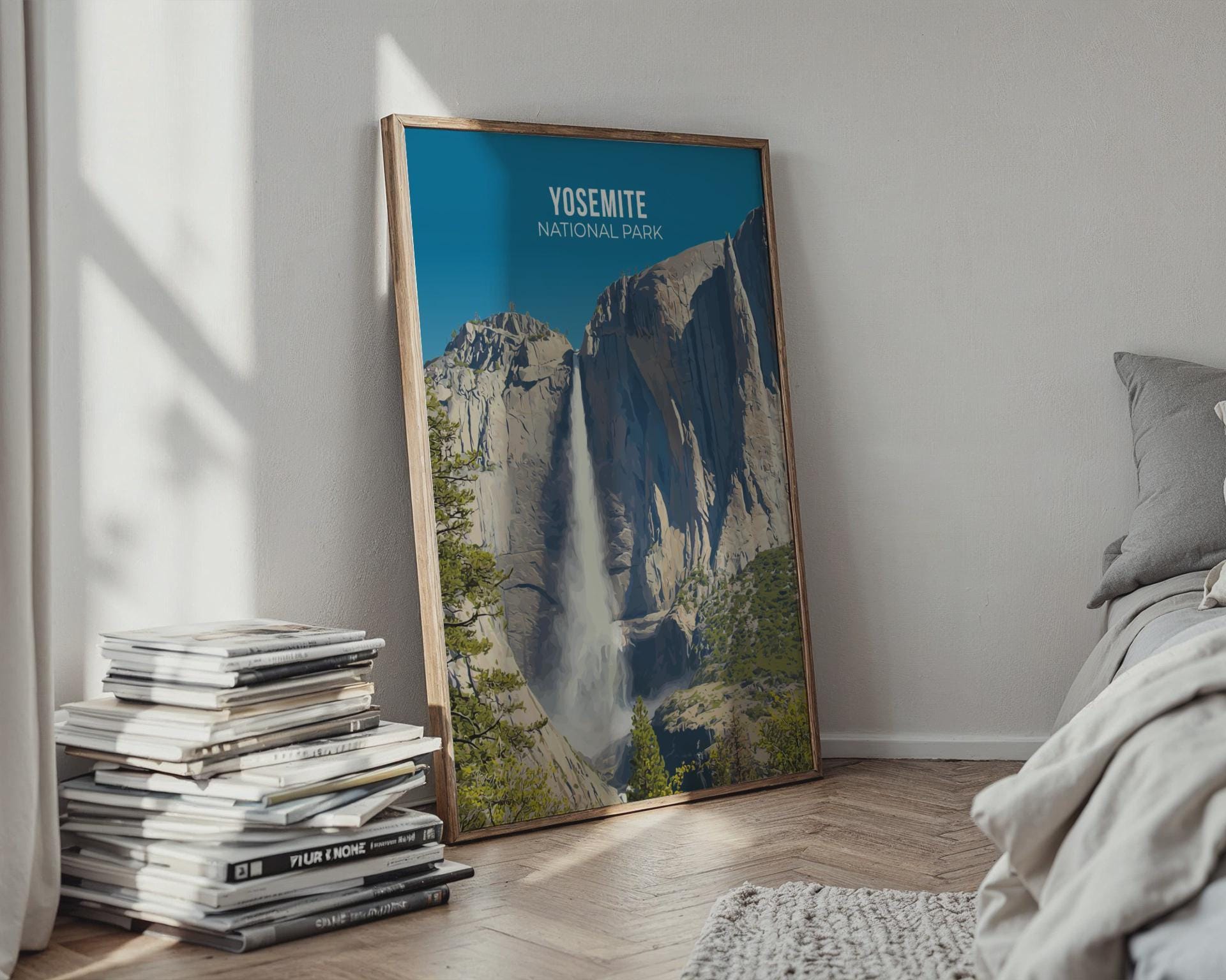 Yosemite National Park Waterfall Print Wall Art - Travel Wall Art