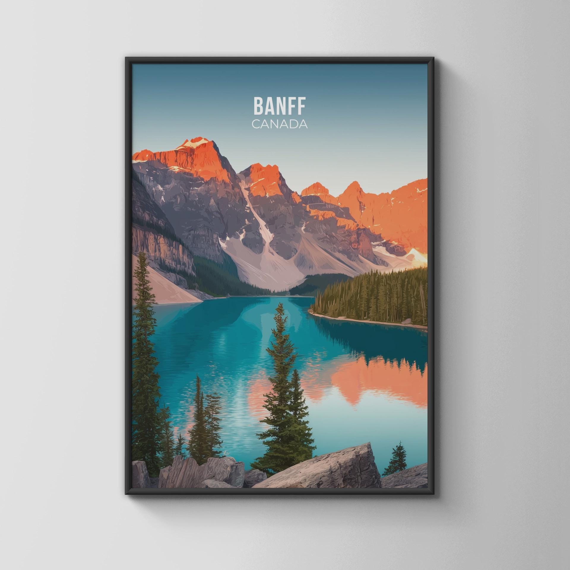 Banff Canada Landscape Poster Print Wall Art - Travel Wall Art