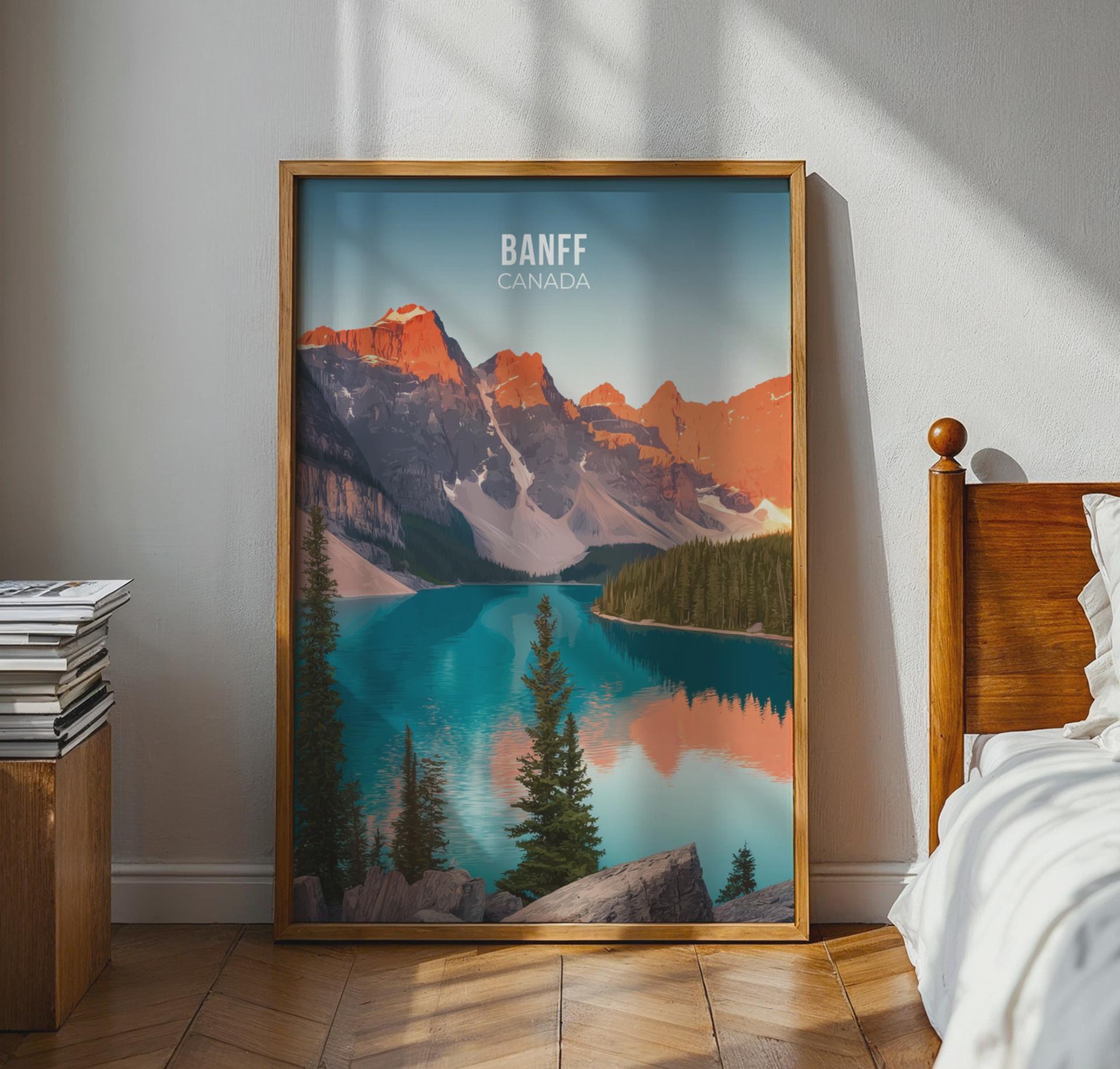 Banff Canada Landscape Poster Print Wall Art - Travel Wall Art