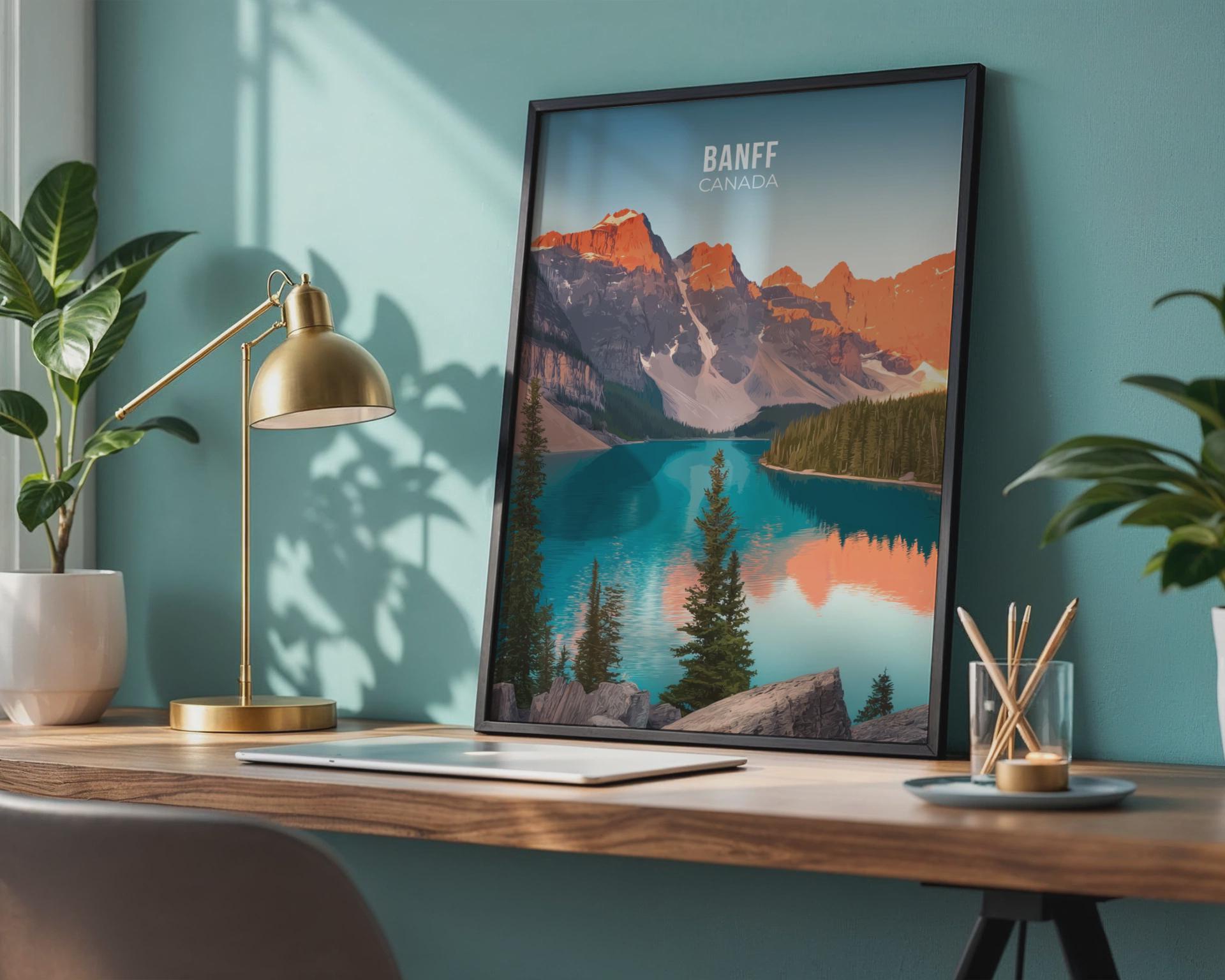 Banff Canada Landscape Poster Print Wall Art - Travel Wall Art