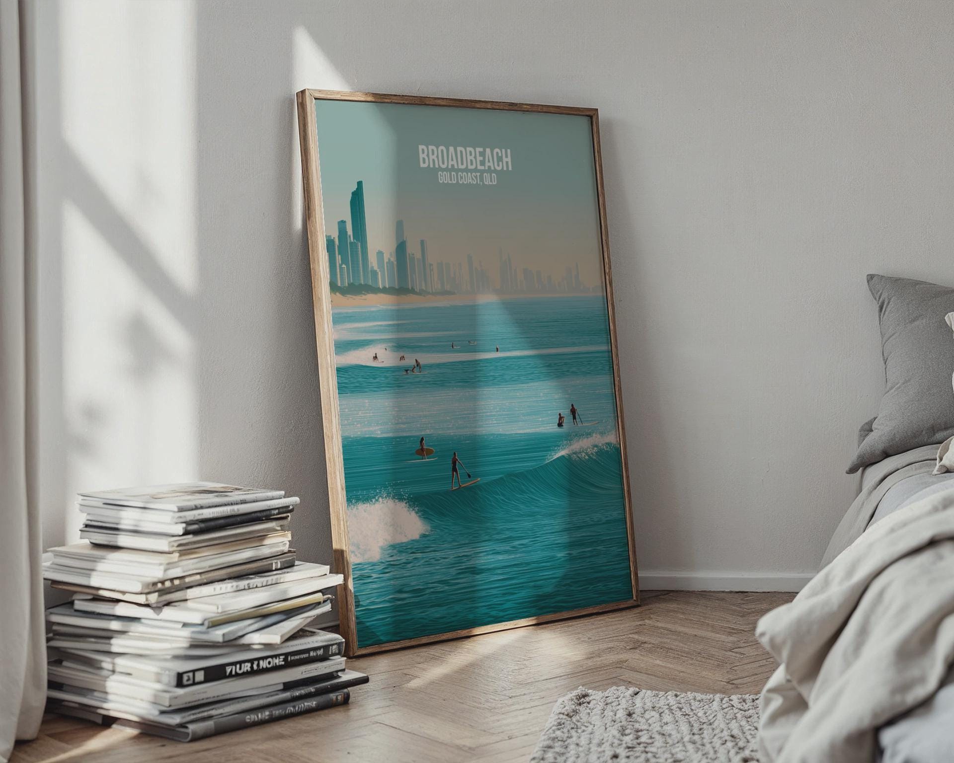 Broadbeach Art Print Gold Coast QLD Coastal Beach Wall Art - Travel Wall Art