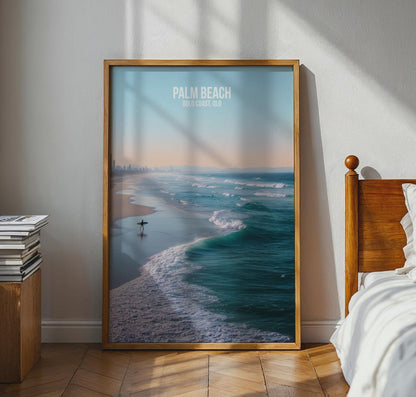Palm Beach Travel Poster Gold Coast Art Print Ocean Waves - Travel Wall Art