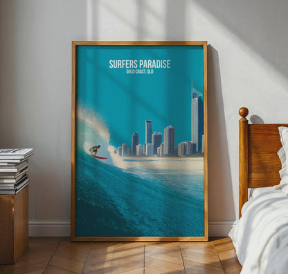Surfers Paradise Coastal Wall Art Print - Travel Wall Art