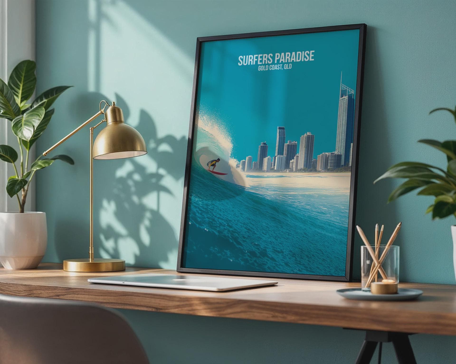 Surfers Paradise Coastal Wall Art Print - Travel Wall Art