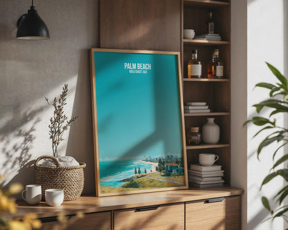 Palm Beach Travel Poster Art Print Gold Coast Queensland - Travel Wall Art