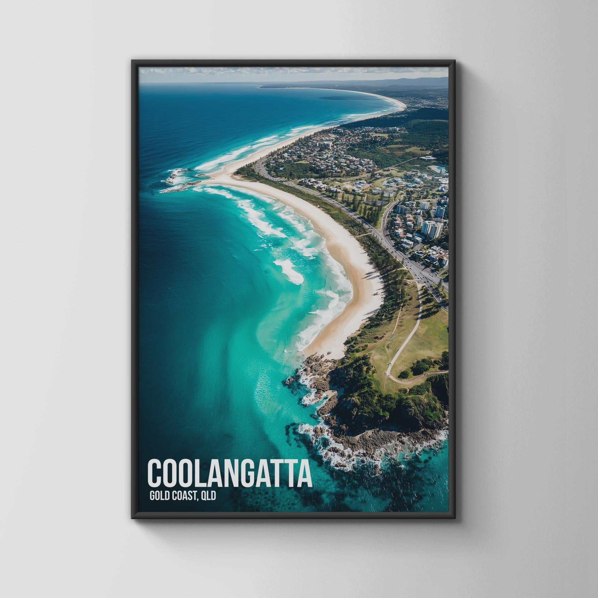 Coolangatta Aerial Print Ocean Landscape Art - Travel Wall Art