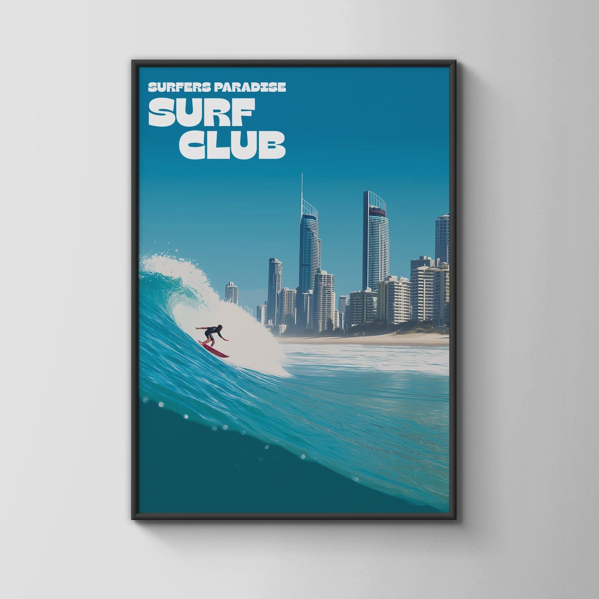 Surfers Paradise Surf Club Wall Art Print - Travel Wall Art