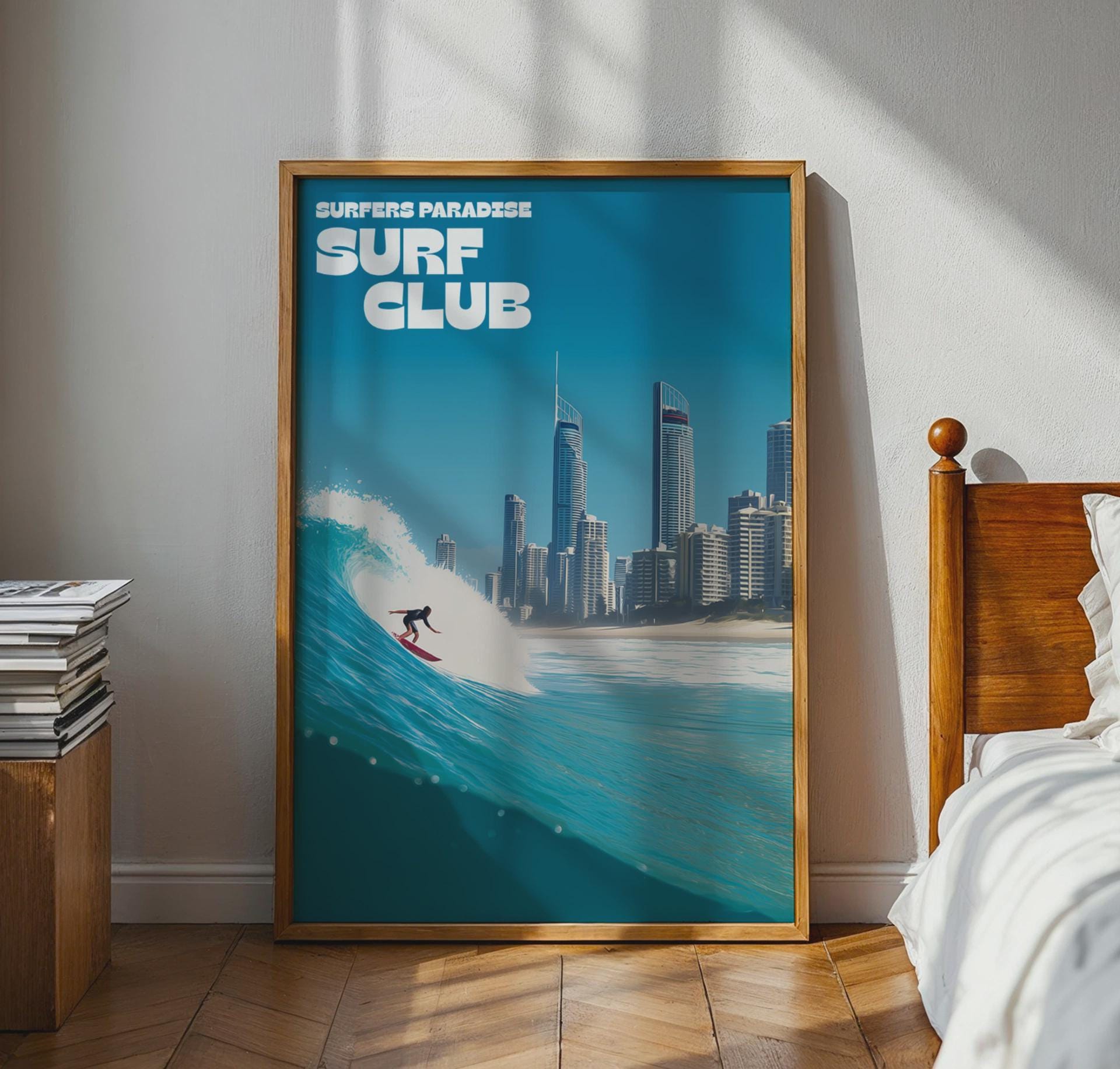 Surfers Paradise Surf Club Wall Art Print - Travel Wall Art