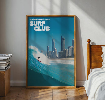 Surfers Paradise Surf Club Wall Art Print - Travel Wall Art