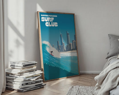 Surfers Paradise Surf Club Wall Art Print - Travel Wall Art
