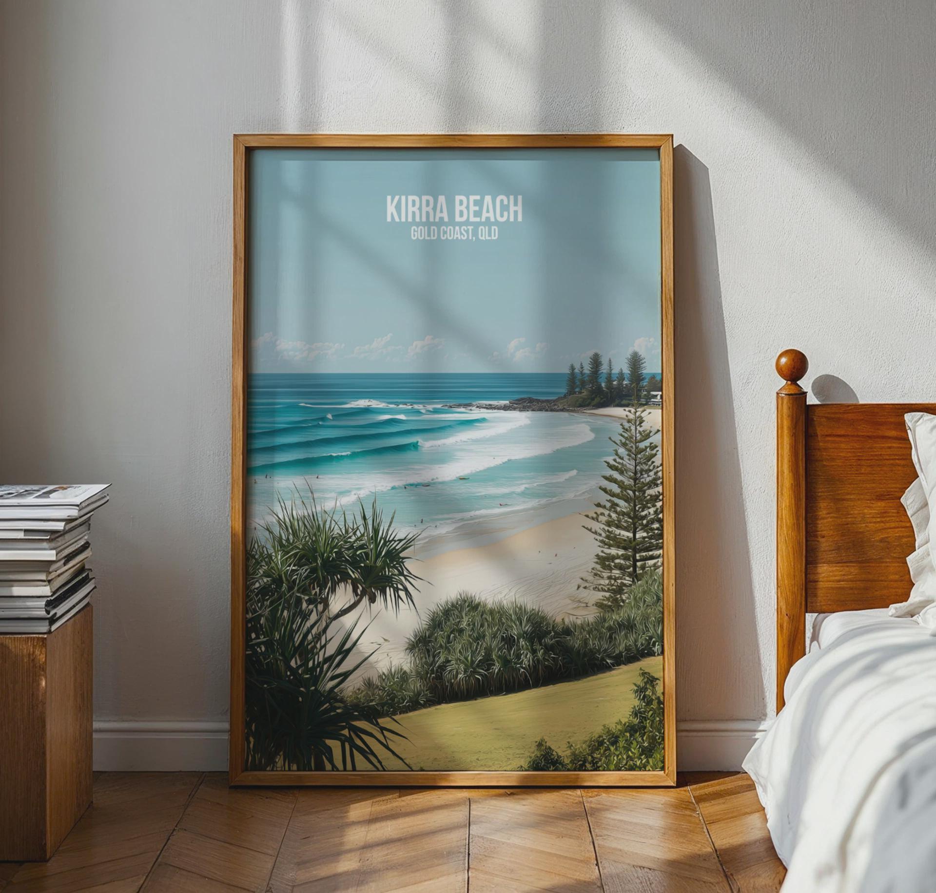 Kirra Beach Wall Art Print Coastal Landscape Art - Travel Wall Art