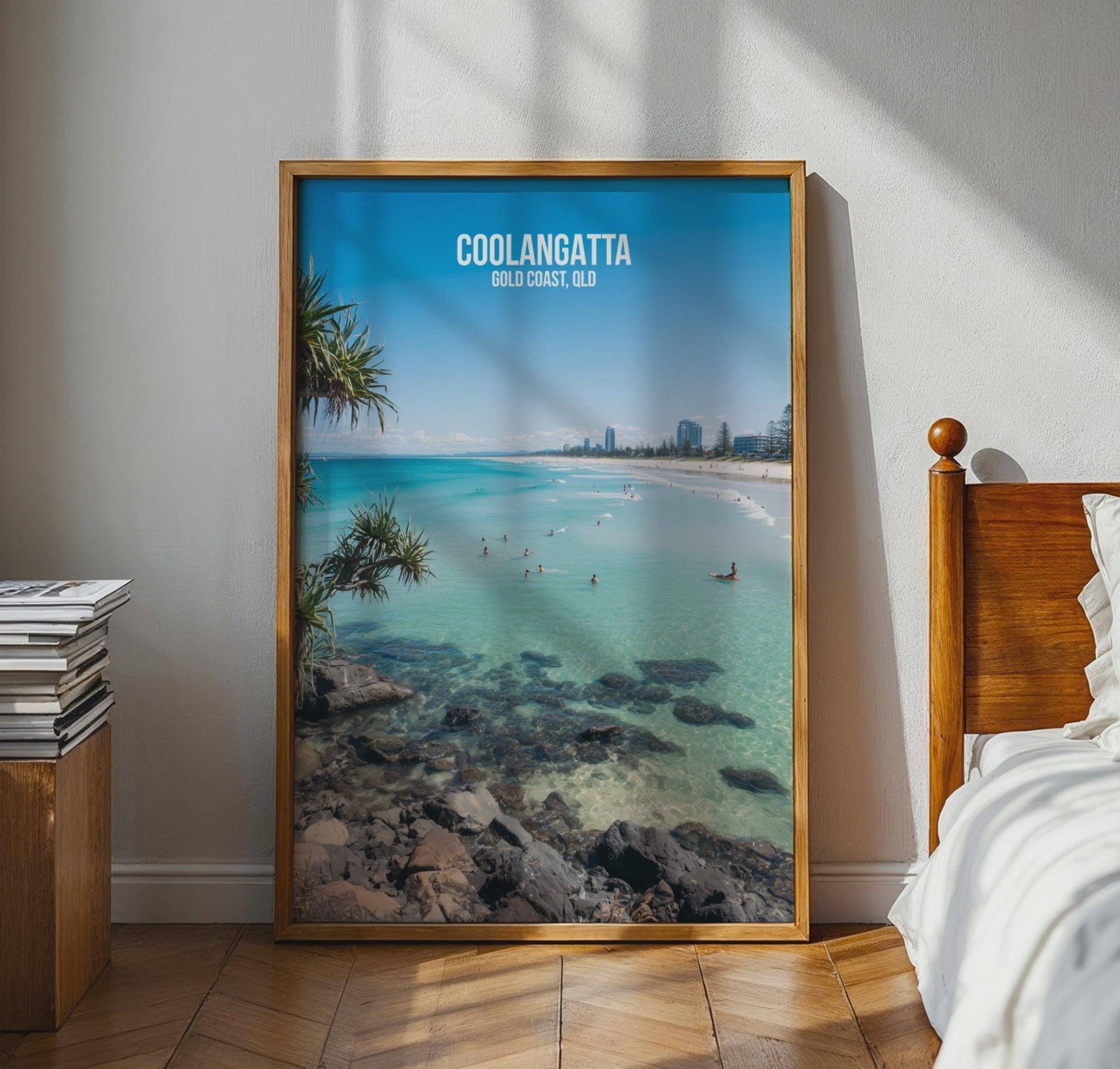 Coolangatta Beach Wall Art Print Scenic Poster Coastal Queensland - Travel Wall Art