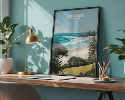 Kirra Beach Wall Art Print Coastal Landscape Art - Travel Wall Art