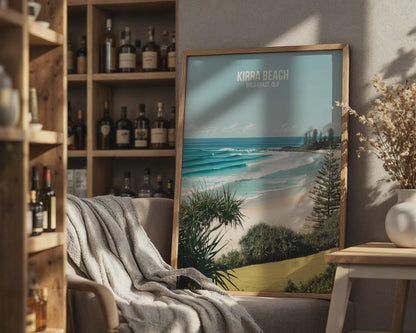 Kirra Beach Wall Art Print Coastal Landscape Art - Travel Wall Art