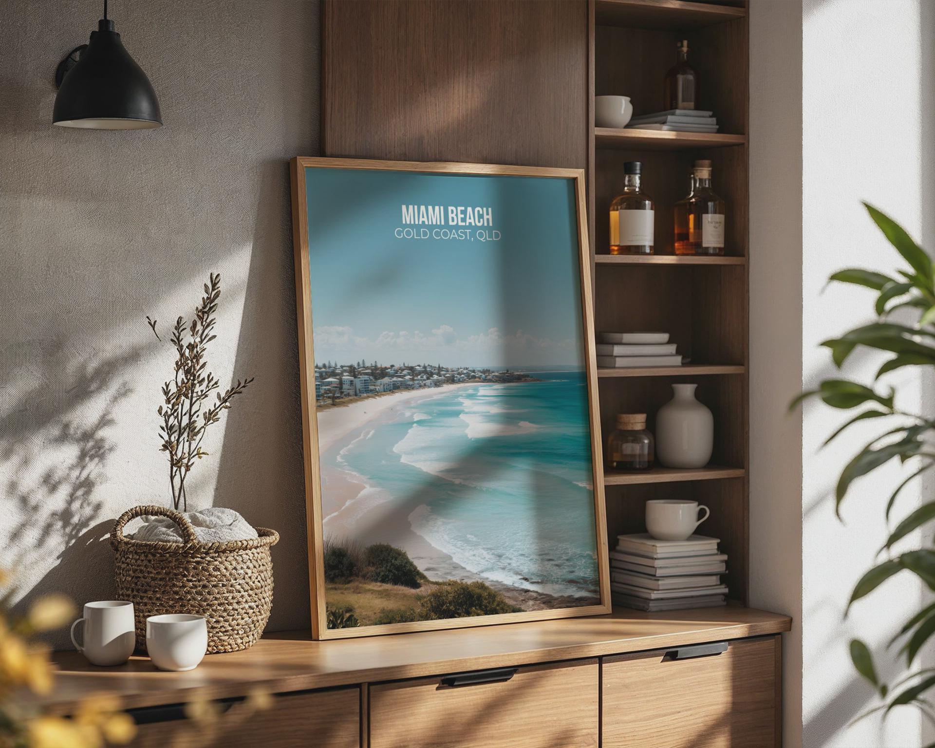 Miami Beach Gold Coast Wall Art Poster - Travel Wall Art