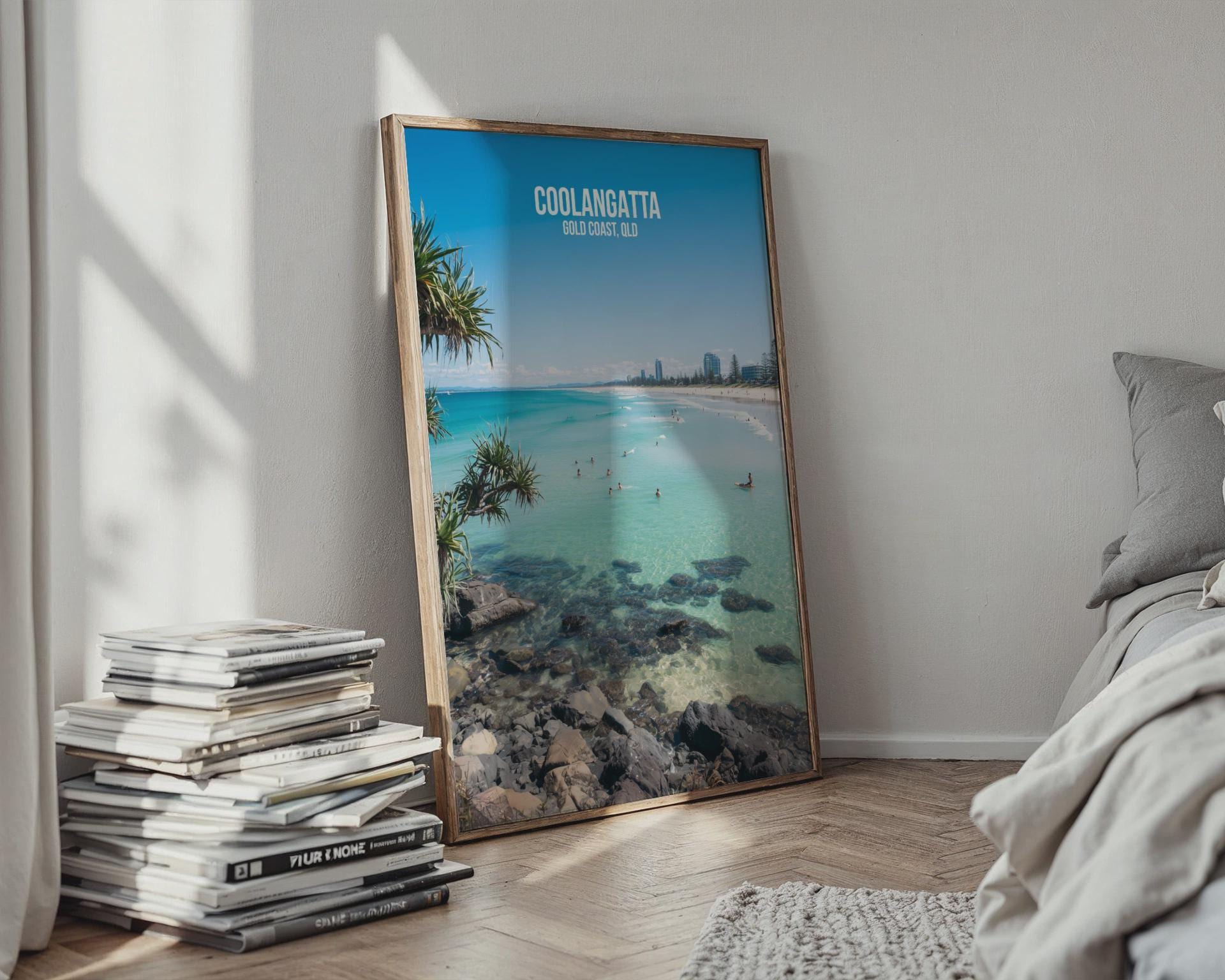 Coolangatta Beach Wall Art Print Scenic Poster Coastal Queensland - Travel Wall Art