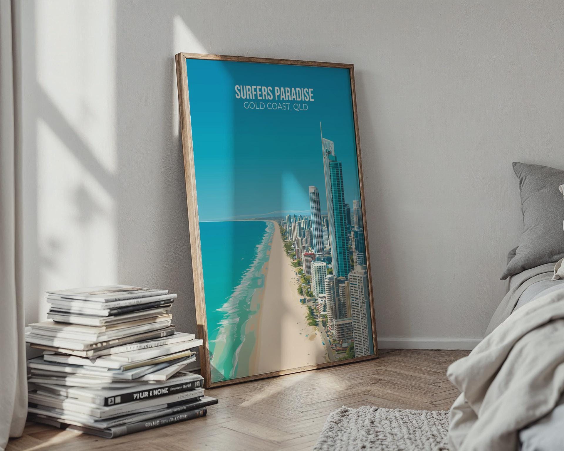 Surfers Paradise Wall Art Gold Coast Cityscape Print - Travel Wall Art