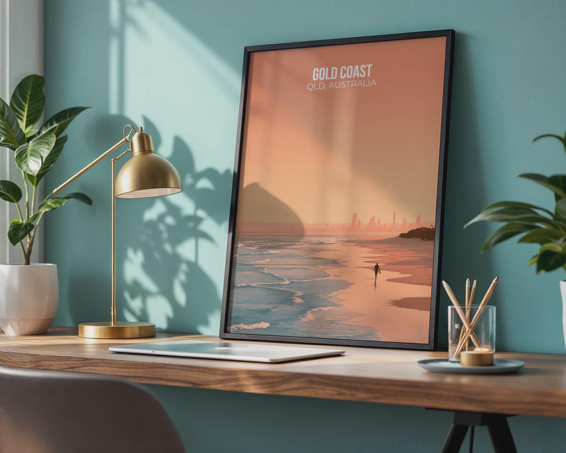 Gold Coast QLD Australia Travel Poster Print Wall Art - Travel Wall Art