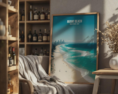 Miami Beach Gold Coast Poster Wall Art - Travel Wall Art