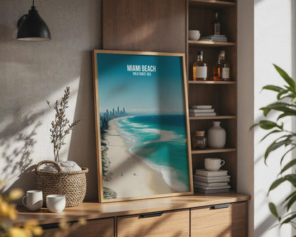 Miami Beach Gold Coast Poster Wall Art - Travel Wall Art