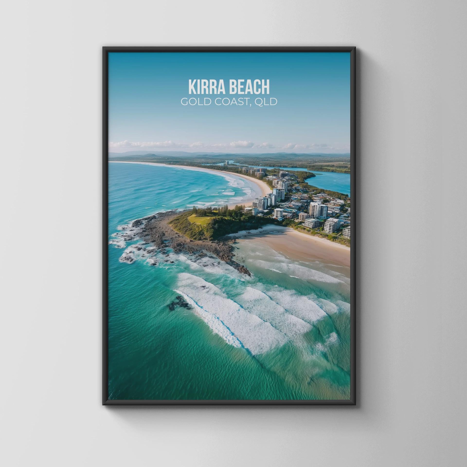 Kirra Beach Wall Art Coastal Print - Travel Wall Art