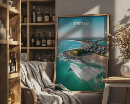 Kirra Beach Wall Art Coastal Print - Travel Wall Art