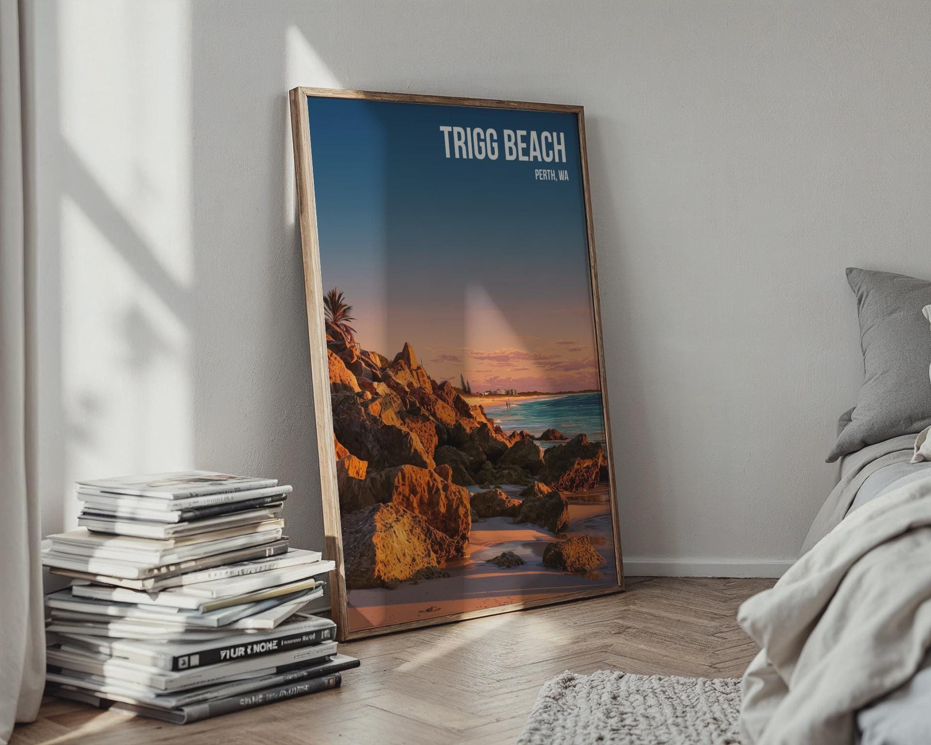 Trigg Beach Poster Perth Wall Art Landscape Print - Travel Wall Art