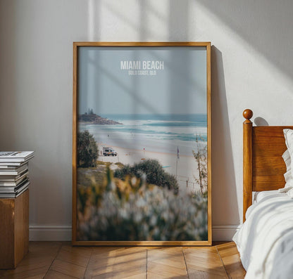Miami Beach Gold Coast QLD Print Poster Wall Art - Travel Wall Art