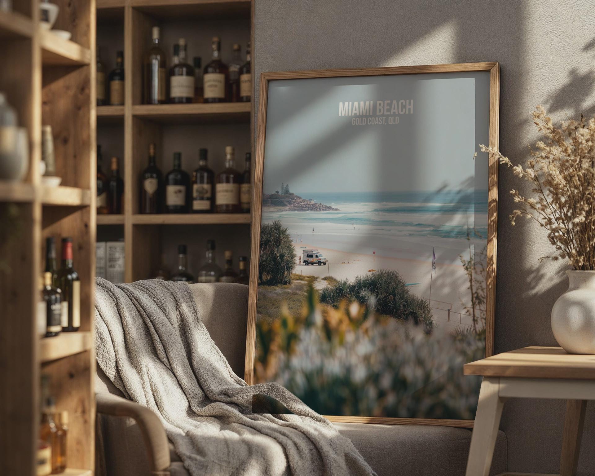Miami Beach Gold Coast QLD Print Poster Wall Art - Travel Wall Art