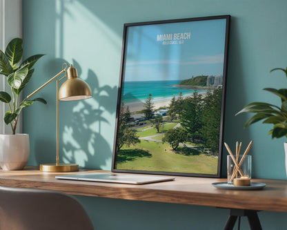 Miami Beach Gold Coast Artwork Poster Print - Travel Wall Art