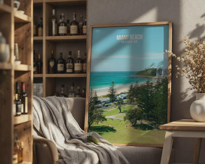 Miami Beach Gold Coast Artwork Poster Print - Travel Wall Art
