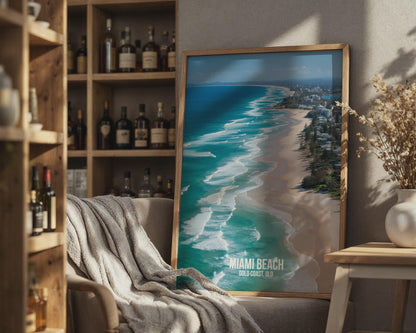 Miami Beach Wall Art Print Coastal Scene QLD Australia - Travel Wall Art