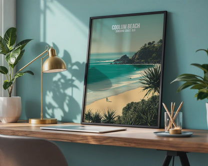 Coolum Beach Travel Art Print Coastal Scene - Travel Wall Art