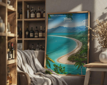 Cairns QLD Australia Poster Print Coastal Wall Art - Travel Wall Art