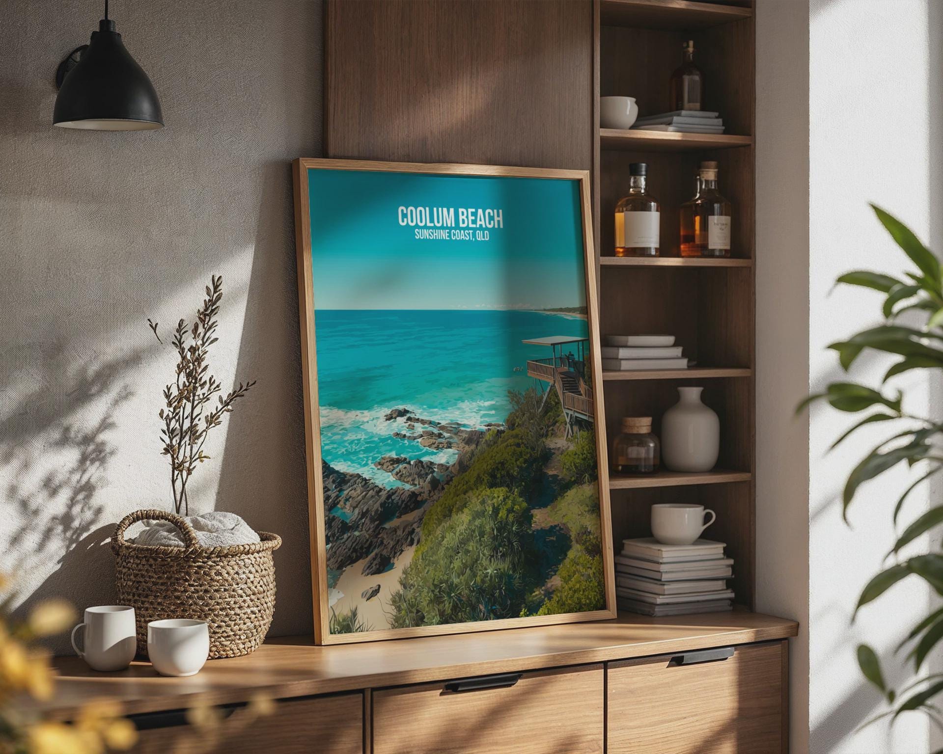 Coolum Beach Poster Sunshine Coast Wall Art - Travel Wall Art