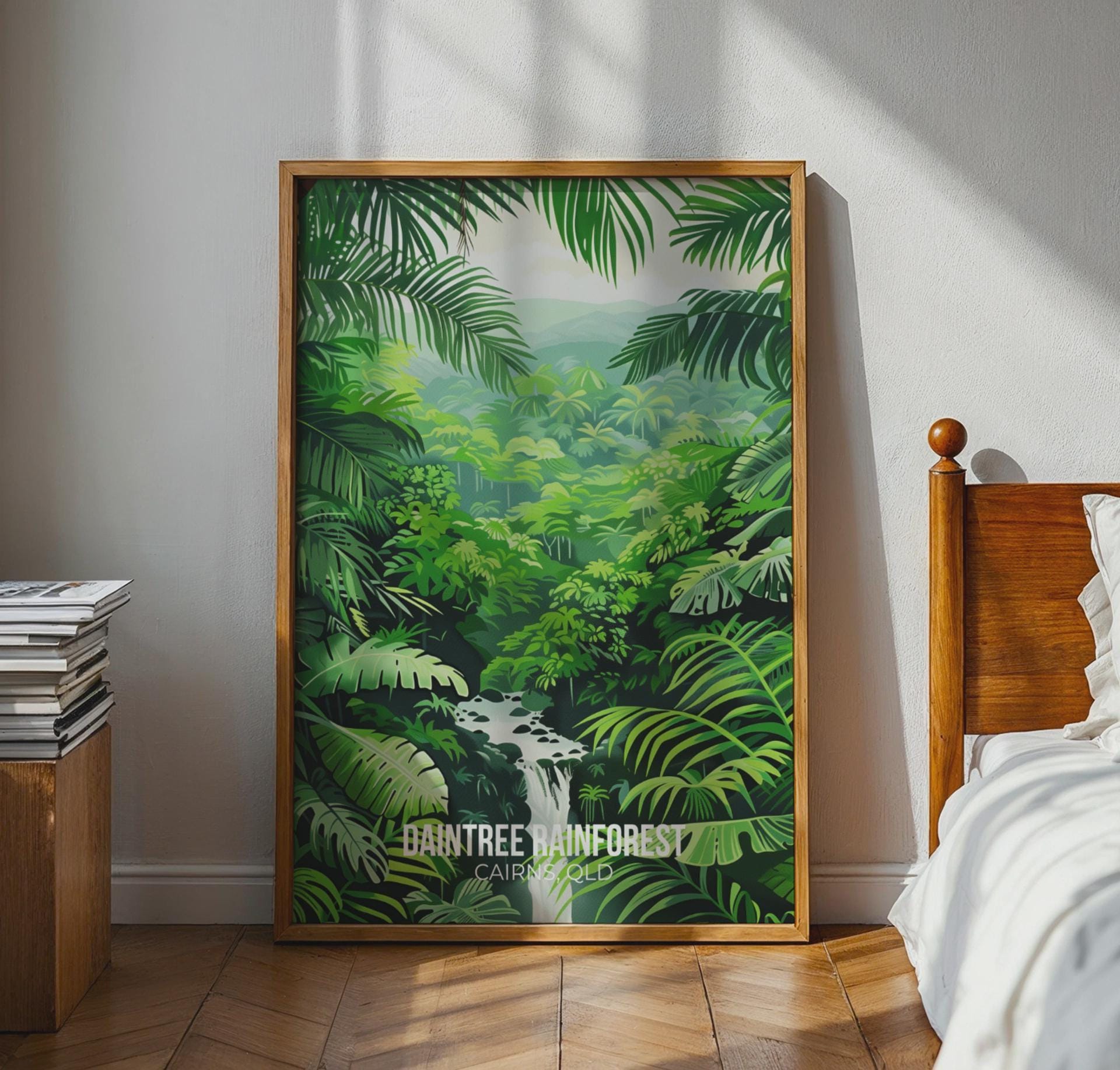 Daintree Rainforest Print Poster Wall Art in Green - Travel Wall Art